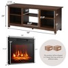Costway  58'' 2-Tier Fireplace TV Stand W/18'' 1400W Electric Fireplace 65'' - 2 of 4