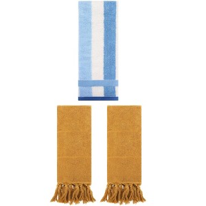 REGALWOVEN 3 Packs Cotton Absorbent Soft Decorative Bathroom Hand Towel Set - 1 of 4