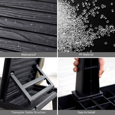 Black Adjustable Polypropylene Outdoor Chaise Lounge Set of 4