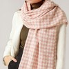 Anna-Kaci Women's Houndstooth Scarf with Soft Cozy Fabric Classic Black and White Check and Fringe Trim - 2 of 4