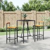 vidaXL Garden Bar Set Black Poly Rattan Medium Tough Garden Bar Set - 27.6" Table Length Black 2 Items - 2 of 4