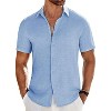 COOFANDY Men's Casual Button Down Shirts Short Sleeve Textured Summer Beach Shirt - 4 of 4