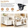 Whisen Modern Mobile End Table with Lockable Wheels and Storage Drawer - 3 of 4