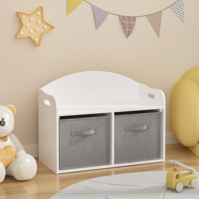 FONTOI Kids Toy Box Storage with Collapsible Drawers, Toy Cabinet Organizer for Kids, Children, White, 11.81"*19.09"*24.61"