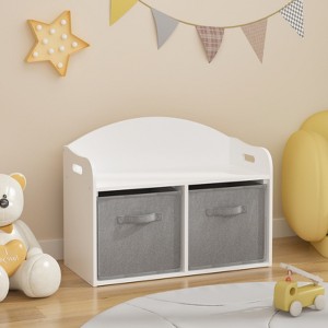 FONTOI Kids Toy Box Storage with Collapsible Drawers, Toy Cabinet Organizer for Kids, Children, White, 11.81"*19.09"*24.61" - 1 of 4