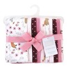 Hudson Baby Infant Girls Cotton Flannel Burp Cloths, Woodland Floral, One Size - 2 of 4