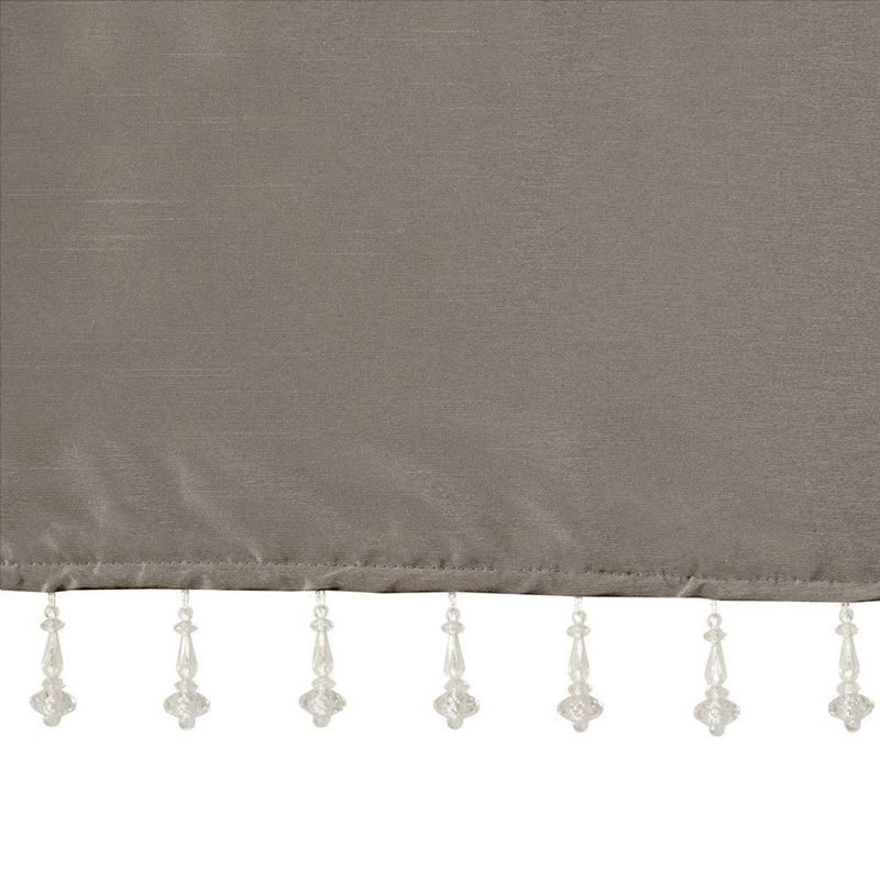 26"x50" Lillian Faux Silk Twisted Tab Valance with Beads, 4 of 8