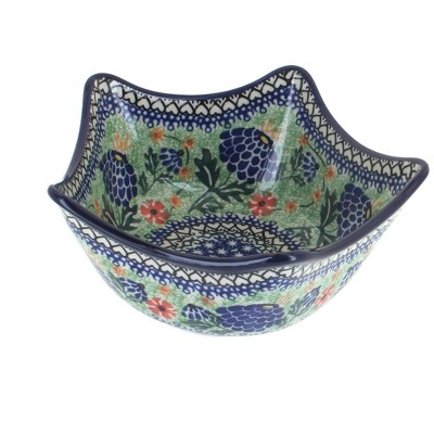 Blue Rose Polish Pottery Sofia Five Point Bowl