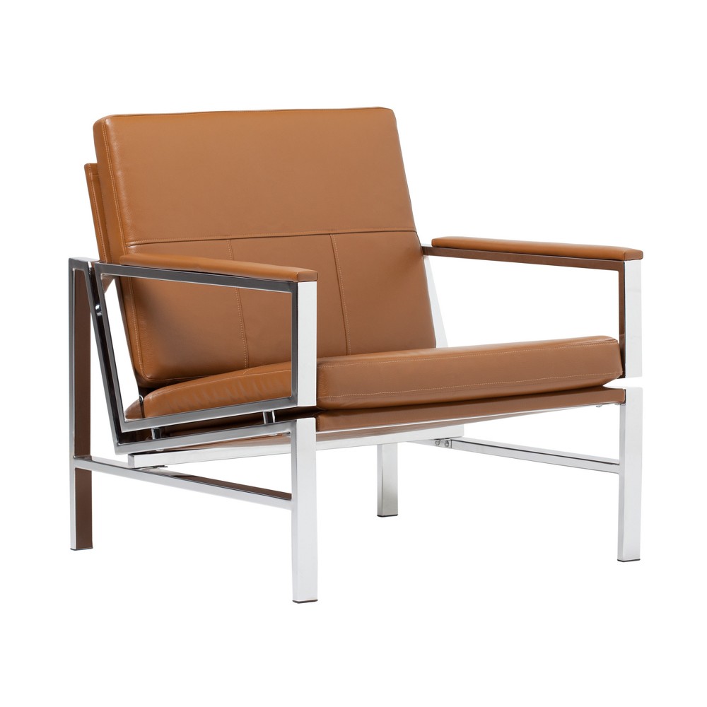 Photos - Chair Studio Designs Home Atlas Mid-Century Modern Accent  with Bonded Leat