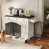 43" Dog Crate Furniture, Chew-Resistant Indoor Dog Kennel with Drawers & Removable Feeder, Wood Decorative Dog Cage End Table for Small/Medium Dogs - 2 of 4
