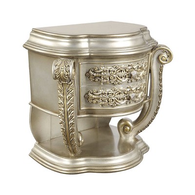 Danae 35" Champagne and Gold 2-Drawer Nightstand