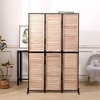 3 Panel Room Divider Screen Wall Divider Folding Wood Screen For Home Office Bedroom Restaurant 14.57" x 70.87" Each Panel - 3 of 4
