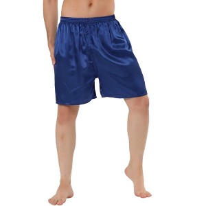 Lars Amadeus Men's Sleepwear Satin Shorts Elastic Waist Lounge Pajama Bottoms - 1 of 4