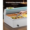 Commercial Electric Food Warmer with Glass Cover, 6 × 1/2 Size Pans, 1500W Stainless Steel Buffet Bain Marie - 3 of 4