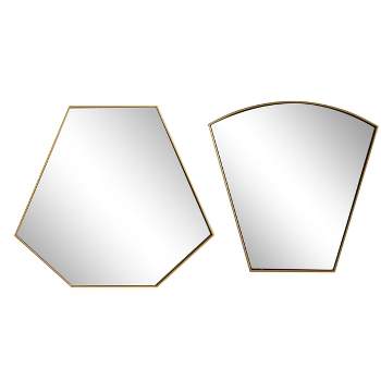 Contemporary Metal Wall Mirror Gold Set of 2 - CosmoLiving by Cosmopolitan