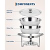 2/4/6-Pack 5QT Round Stainless Steel Chafing Dish Set – Buffet Servers & Food Warmers w/Lids for Catering, Weddings, Banquets - Silver - 2 of 4