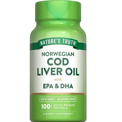 Nature's Truth Norwegian Cod Liver Oil with EPA / DHA | 100 Softgels