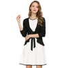 INSPIRE CHIC Women's Tie Front Long Sleeve Crop Ruffle Knit Cardigan Sweaters - 2 of 4