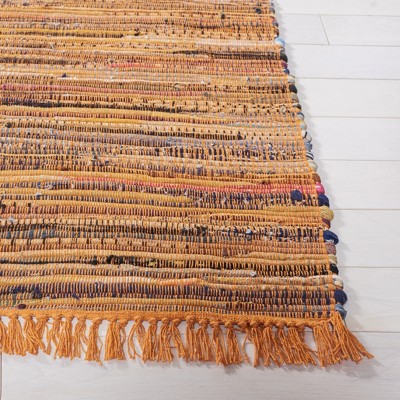 Multicolor Striped Cotton Flat Woven Area Rug