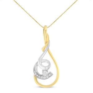 Haus of Brilliance 10K Two-Tone Gold 1/6 Cttw Diamond Layered Spiral Pendant Necklace - 1 of 4