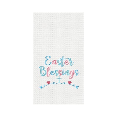 C&F Home Easter Blessing Embroidered Waffle Weave Kitchen Towel