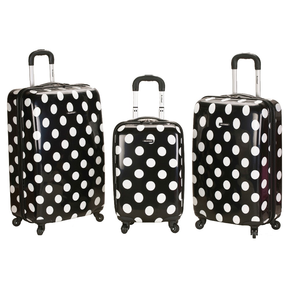 Photos - Luggage Rockland Laguna Beach 3pc ABS Hardside Carry On Spinner  Set - Blac 