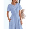 Coolmee Women Summer Maxi Dress Casual V Neck Short Sleeve Smocked Dresses Ruffle Tiered Hem Beach Party Long Flowy Sundresses - 4 of 4