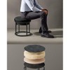 LUIZ Collection - Ottoman Footstool, Round Ottoman, Vanity Chair Stool, Footrest, Reversible Top, Side Table - 3 of 4