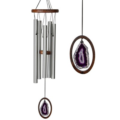 Large Purple Agate and Metal Wind Chime