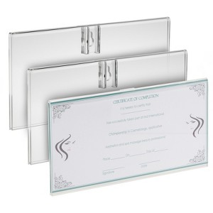 Stockroom Plus 3 Pack Clear Acrylic Business License Frame Holder for Cosmetology and Documents - 1 of 4