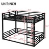 Kumasinova Minimalist Low-Floor Metal Bunk Bed with Full-Length Guardrails, Noise-Reducing Design Black Bed Frame for Kids/Teens/Guest Rooms - 2 of 4