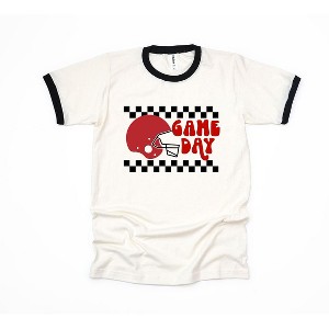 Simply Sage Market Women's Checkered Game Day Short Sleeve Ringer Tee - 1 of 2