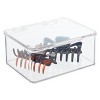 mDesign Plastic Cosmetic Vanity Storage Organizer Box, Hinge Lid, 4 Pack, Clear, USA Made - 4 of 4