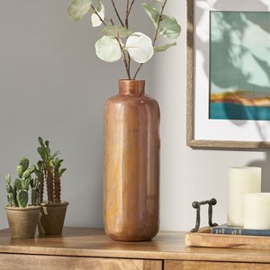 NicBex Aluminum/Ceramic Chisel Flower Vase, Muilt Sizes Short Round Metallic Decorative Vase for Tabletop, Living Room - 1 of 4