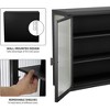 Wall Cabinet with Glass Door, Glass Display Cabinet, Kitchen Storage Cabinet with Detachable Shelves - 3 of 4