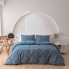 Blue Floral Duvet Cover King, Soft Cotton Garden Style Botanical Bedding Set with 2 Pillowcases - 3 of 4