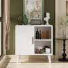 HDZNVF Sideboard Buffet Kitchen Storage Cabinet, Accent Cabinet with Solid Wood Feet, White - 2 of 4