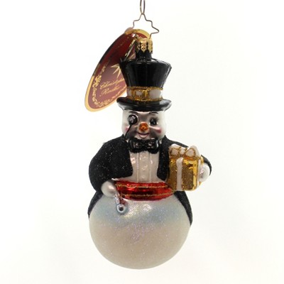 Christopher Radko Froufrou Frost Ornament Snowman Tux  -  Tree Ornaments