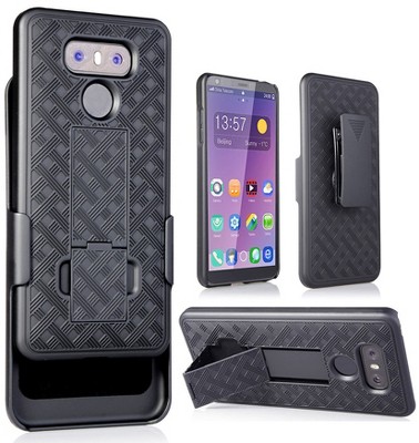 Nakedcellphone Case with Stand and Belt Clip Holster for LG G6 Phone - Black