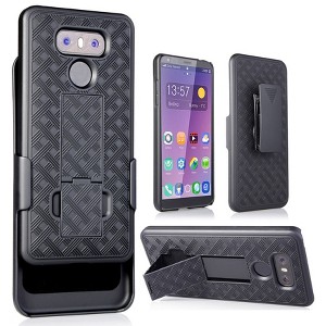 Nakedcellphone Case with Stand and Belt Clip Holster for LG G6 Phone - Black - 1 of 4