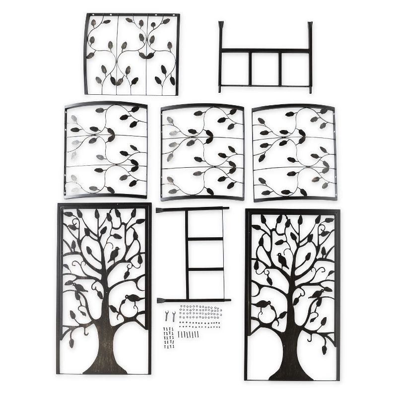 Plow & Hearth - Wide Arch Metal Garden Arbor with Tree of Life Design, 5 of 8