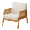 FONTOI Modern Living Room Accent Chair, Comfy Reading Chair Upholstered Arm Chair, Bedroom Chair with Wood Frame, White 30"* 26"*30.5" - 2 of 4