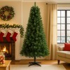 NAYSAYE 6FT Hinged Unlit Artificial Christmas Tree Full PVC Branches with 4-Leg Plastic Stand for Indoor Holiday Decor, Green, 42"*42"*72" - 2 of 4