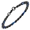 Steeltime Men's two tone stainless steel figaro chain bracelet. Color Options: Blue, Gold, Multi, Silver - 2 of 4