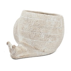 NAYSAYE Planter Decorative Sand and Cement Snail Planter with Textured Beige Finish for Indoor Outdoor Garden, Beige, 9.5"*8.3"*6" - 1 of 4