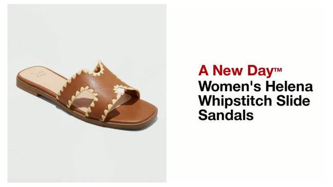 Women&#39;s Helena Whipstitch Slide Sandals - A New Day&#8482;, 2 of 6, play video