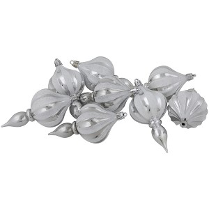 Northlight 8ct Silver Shatterproof Finial Christmas Ornaments, 4.75" - 1 of 4