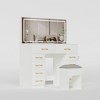 Akoasm 56.1 in. H Glass Top Dressing Table with 10 Drawers and Stool for Bedroom-White - 4 of 4