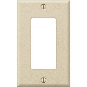 Amerelle PRO 1-Gang Stamped Steel Rocker Decorator Wall Plate, Ivory Wrinkle - 1 of 1