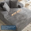 67"x50"x29" Inches Wide Corduroy Chaise Lounge Chair, Oversized Boneless Sofa Bed with Deep Seat, Cloud Sleeper Couch for Living Room/Bedroom - 3 of 4